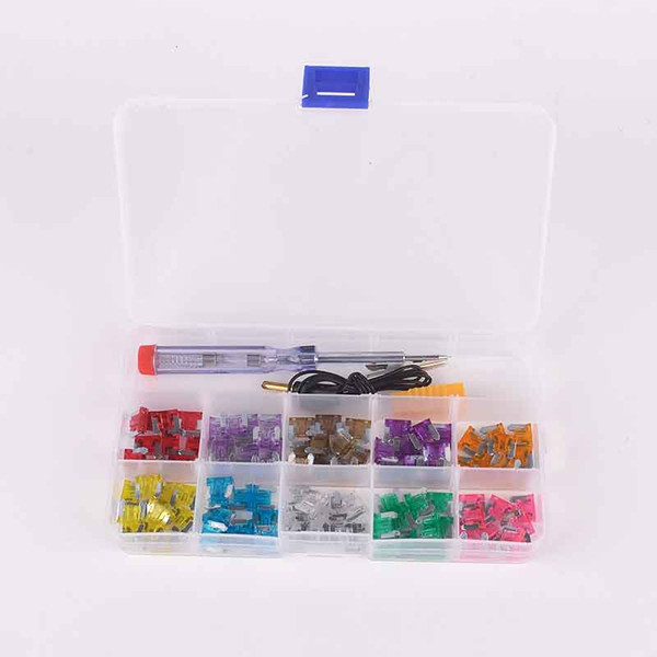 100pcs Mini Car Fuse 3A 4A 5A 7.5A 10A 15A 20A 25A 30A 35A Amp with Clip Plastic Box Assortment Auto Blade Fuses Set Vehicle Truck SUV