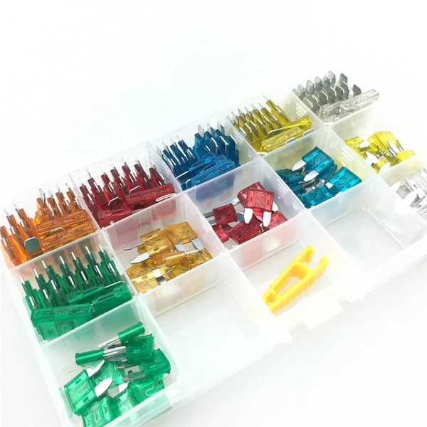 CAR 120PCS/Set Auto Car Mini Blade + Standard Blade Type Fuse Assortment Case + Clip