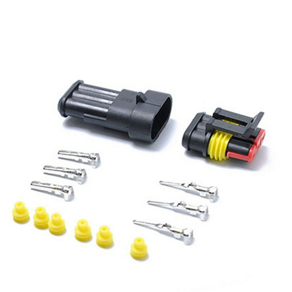 1 set Kit 1/2/3/4/5/6 Pin Way AMP Car Electrical Wire Waterproof Connector Plug Male Female Connector Plug Socket with fuse