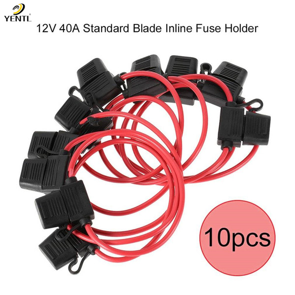 free shipping 10pc 12V 40A Standard Blade Inline Fuse Holder with Waterproof Dustproof Cover Professioanl 12V Splash