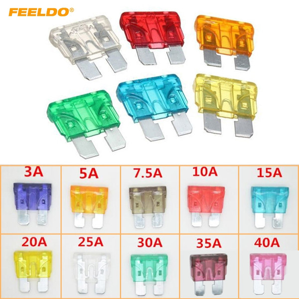 FEELDO 50PCS Medium Size Zinc Alloy Car Auto Motorcycle Boat Blade Fuse(3A~40A) For Choice #3840