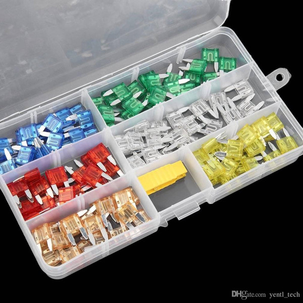 free shipping Car APM Mini Blade Mixed Set Set Kit for Car Auto Van Truck Boat yentl 120Pcs/Lot Automotive Blade Fuse Box Portable