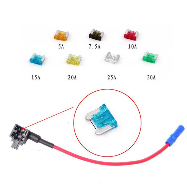 Car Motor Power Cable ADD A Circuit Blade Style Fuse Adapter ATM Cable Add-A-Circuit Fuse Holder APS ATT LOW PROFILE Mini ATO/ATC with Fuses