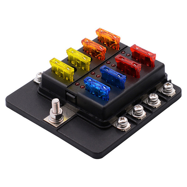 8 Way Blade Fuse Box Holder With LED Light Damp-Proof Block Marine Car Boat Automotive Auto Blade Fuse