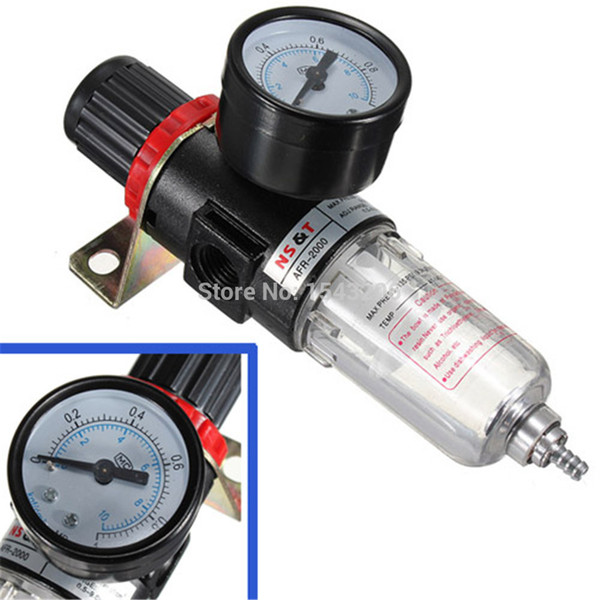 Black Pneumatic Air Source Treatment Filter Regulator w Pressure Gauge AFR-2000 Compressors small order no tracking