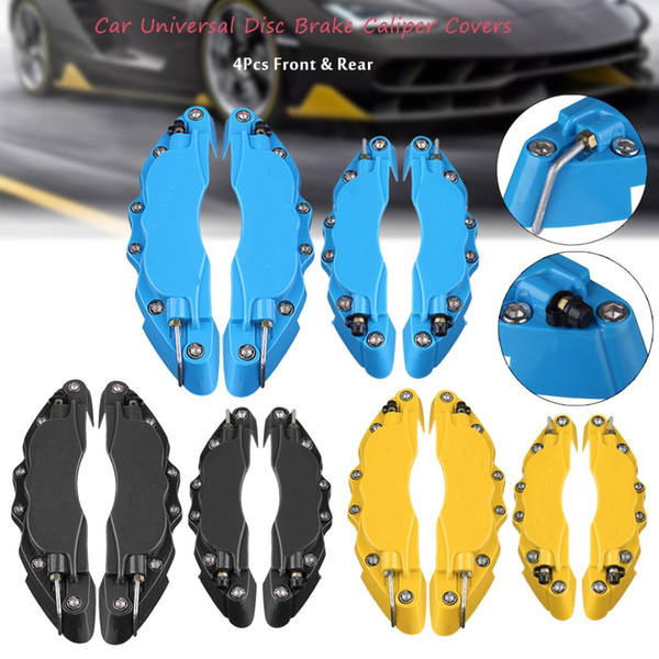 4Pcs Car Universal Disc Brake Caliper Covers Brake Caliper Covers Front & Rear 3D Style Car Accessories