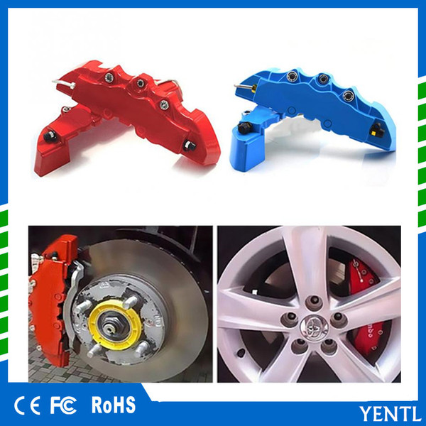 free shipping 2pcs/Set ABS Car Brake Caliper Front Rear Brake Caliper Cover Case Wheel Hub Decoration Accessories Front Rear Pliers