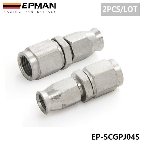 TANSKY - 2PCS/LOT EPMAN Stainless Steel AN3 to AN -3 Straight Brake Swivel Telfon Hose Ends Car Fitting EP-SCGPJ04S(2PC)