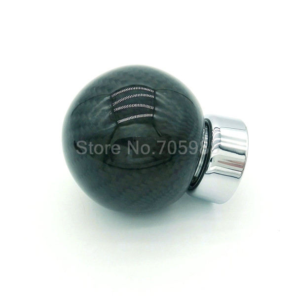 Universal Round Car truck Real Carbon Fiber Ball Gear Shifts Shifter Knobs Head