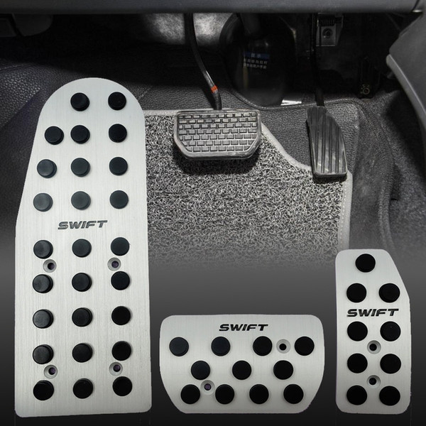 3pcs Car Auto Vehicle Non-slip Foot Pedal Treadle Cover Pad Aluminium For Suzuki SWIFT AT