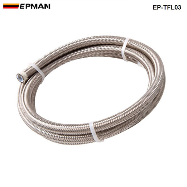 EPMAN -50M Braided Stainless Steel 3AN AN3 AN-3 Teflon Brake Swivel Hose PTEF Hydraulic Brake Fuel Line Hose EP-TFL03