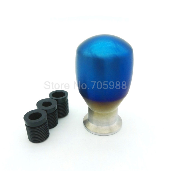 AUTO Universal Titanium Style Burnt Blue Tip Shift Knob Lever Shifter Gear Knob shift Round