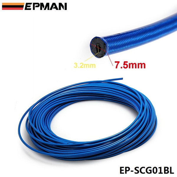 EPMAN Blue 50m Stainless Steel Braided Brake PTFE Telfon Hose Line AN -3 AN3 AN03 JIC EP-SCG01BL