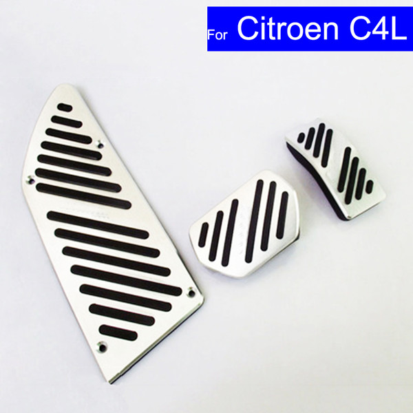 Car Aluminium Alloy Petrol Clutch Fuel Brake Pad Foot Pedals Rest Plate for Citroen C3-XR C4L C-Quatre C5 Pedals Auto