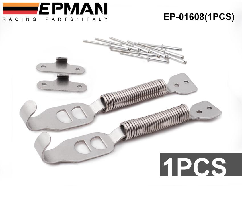 EPMAN - 1Pair Spring type boot hold down hooks bonnet stainless steel pin trunk H.Q. EP-01608(1PC)