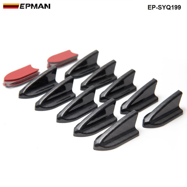 EPMAN -10pcs/lot Car Racing ABS Black Roof Shark Fin Spoiler Wing Vortex Generator Universal EP-SYQ199