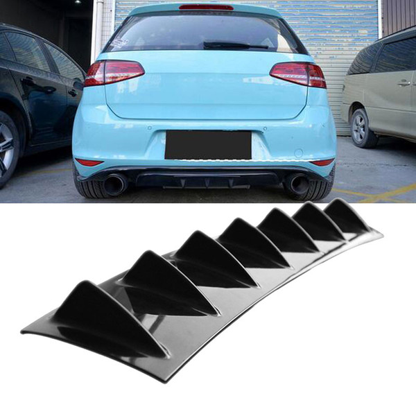 Car Rear Bumper Cover Gloss Black ABS Cars Kit Rear Bumper Chassis Deflector Accessories Auto Fin Shark Style Modification Universal