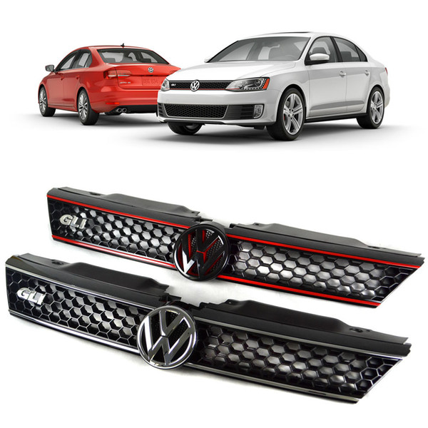 For VW Jetta & Gli MK6 Honeycomb Front Grille Grills Car Styling Accessories