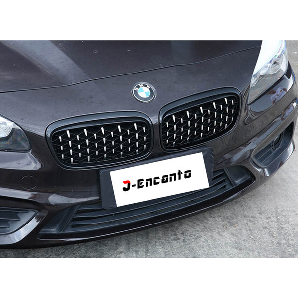 A pair Front Kidney Grille For BMW 2 Series F22 F45 Travel version Diamond Grille Meteor Style Front Bumper Grill