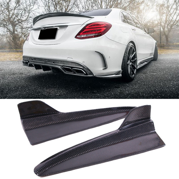 F-D Style Carbon fiber Rear Lip Splitter Rear Side Valences For BENZ 4 Door W205 C200 C280 C63