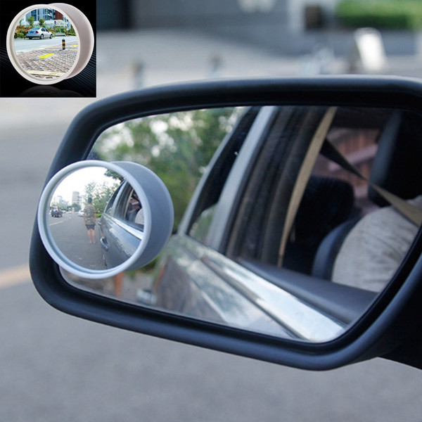 Black/White Pair Car Auto Universal Wide Angle Round Convex Mirror Car Vehicle Side Blind Spot Mirror Wide Rear View Small Round Mirror New