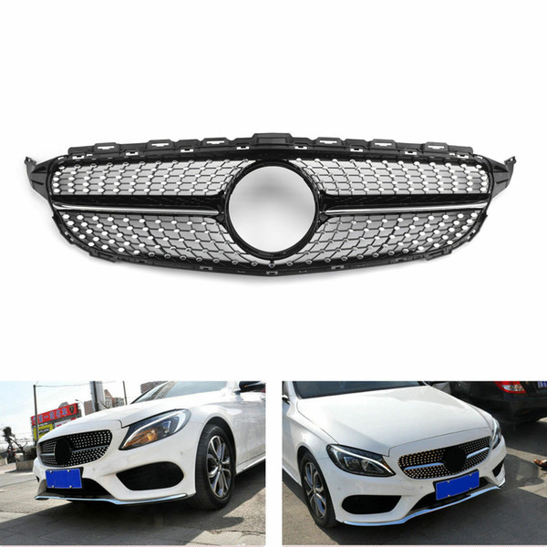 Black Diamond C300 C350 C-Class Grille For Mercedes Benz 2015-2018 With Camera