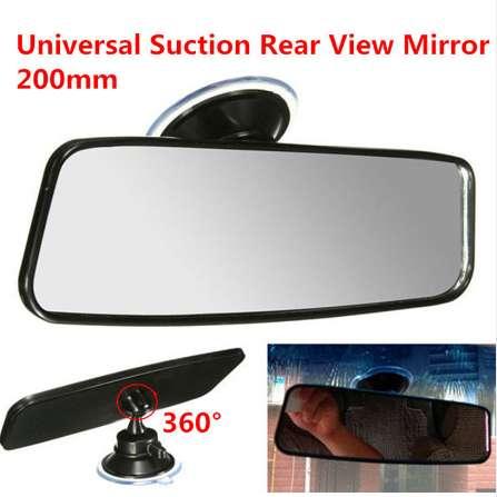 200mm Universal Suction Rear View Mirror Car Interior Mirrors Flat Inside Adjustable Rearview Mirror Glass Espejos Retrovisores