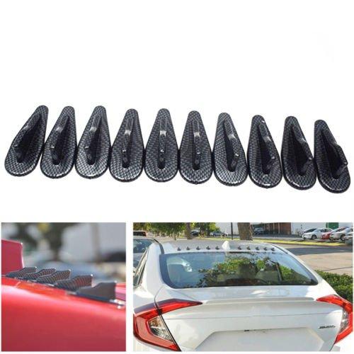 New 10PCS EVO-Style PP Roof Shark Fins Spoiler Wing Kit Vortex Generator For Car