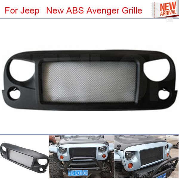 The Newest Type Car-Styling Black ABS Avenger Grille With Bug Screen For Offroad Jeep Wrangler 2007-2016