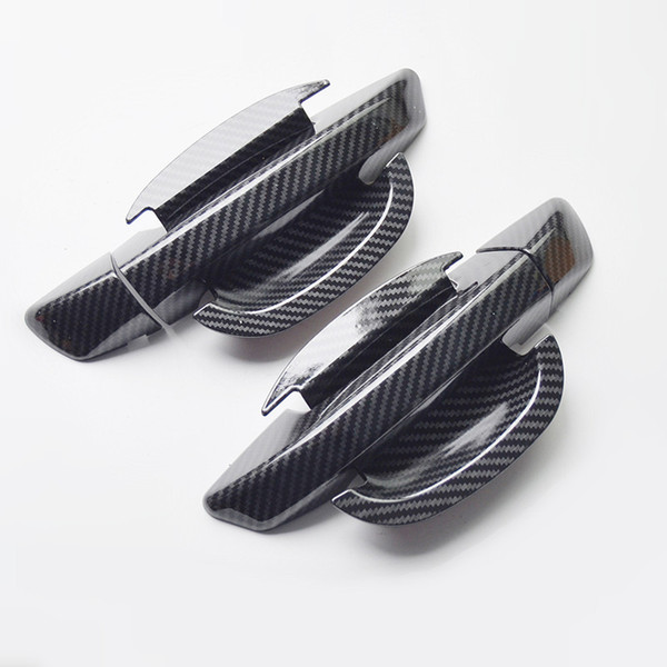 Carbon Fiber Printed Car Exterior Door Handle Cover Bowls Sticker Set for Skoda Superb 2009 2010 2011 2012 2013 Styling Accessories