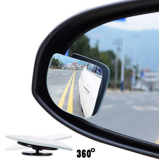 2pcs/lot Adjustabe HD Glass Convex Car and Motorcycle Blind Spot Mirror for parking Rear view mirror Rain Shade