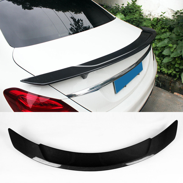 RT Styling Carbon Fiber Glossy Car Trunk Rear Spoiler Wings Lip For Benz C-class W205 Spoiler C200 C250 C300 4-Door 2015-2017