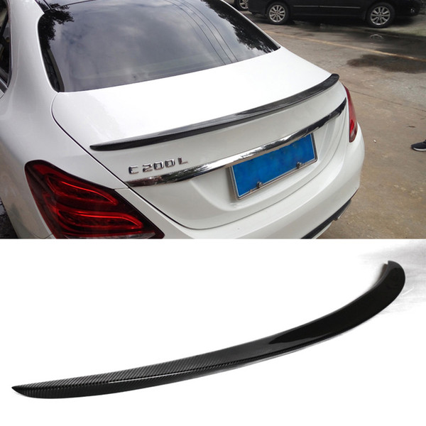 A Style Carbon Fiber Glossy Car Rear Spoiler Trunk Wings Lip For Benz C-class W205 Spoiler C200 C250 C300 4-Door 2015-2017