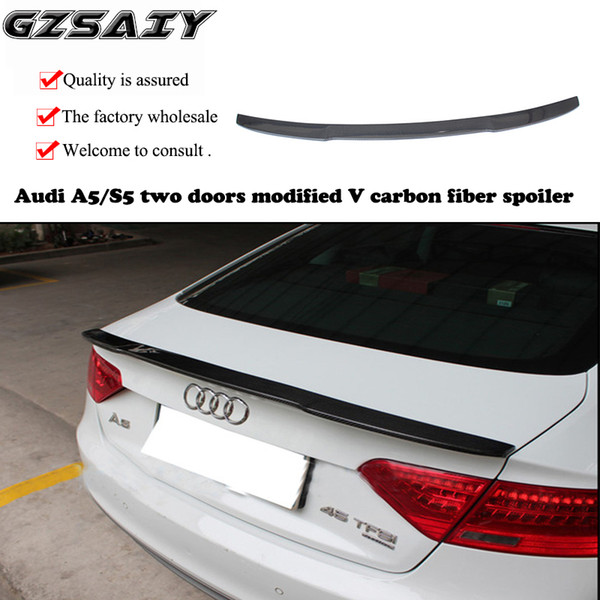 The factory and wholesale Audi's two doors A5/S5 modified V carbon fiber overlay spoiler 2010-2016