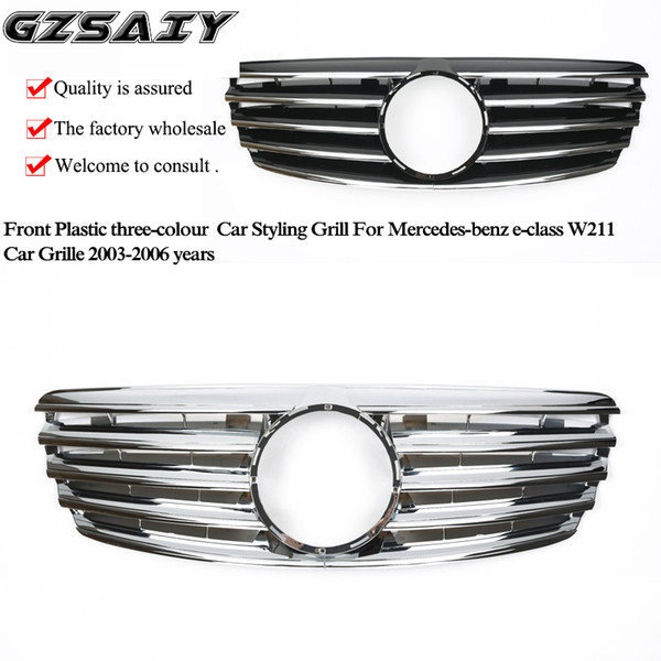 Factory production and wholesale Front Plastic three-colour Car Styling Grill For Mercedes-benz e-class W211 amg Car Grille 2003-2006 years
