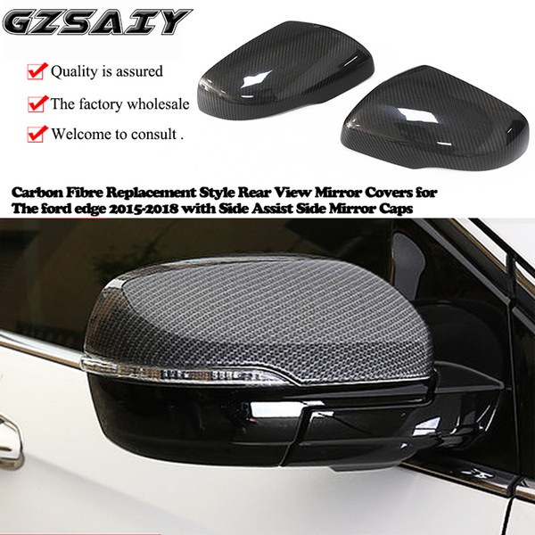 Carbon Fibre Replacement Style Rear View Mirror Covers for The ford edge 2015-2018 with Side Assist Side Mirror Caps