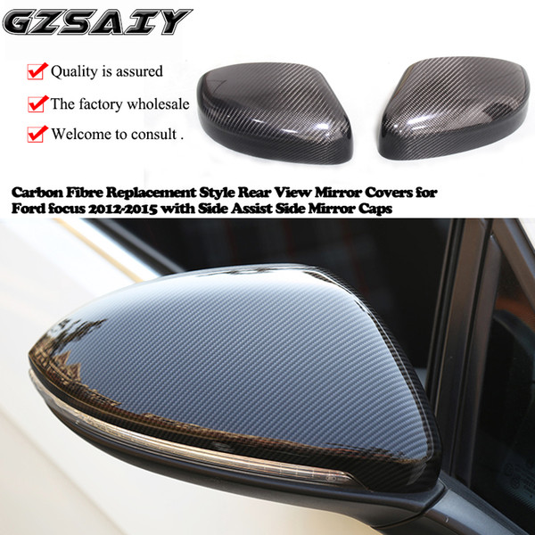 Carbon Fibre Replacement Style Rear View Mirror Covers for Ford focus 2012-2015 with Side Assist Side Mirror Caps