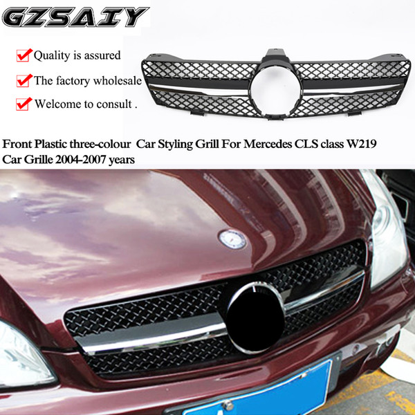 Front Plastic three-colour Car Styling Grill For Mercedes CLS class W219 Car Grille 2004-2007 years