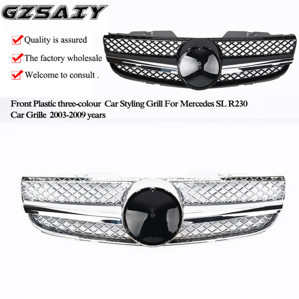 Factory production and wholesale car grille Front Plastic three-colour Car Styling Grill For Mercedes SL R230 amg Car Grille 2003-2009 years