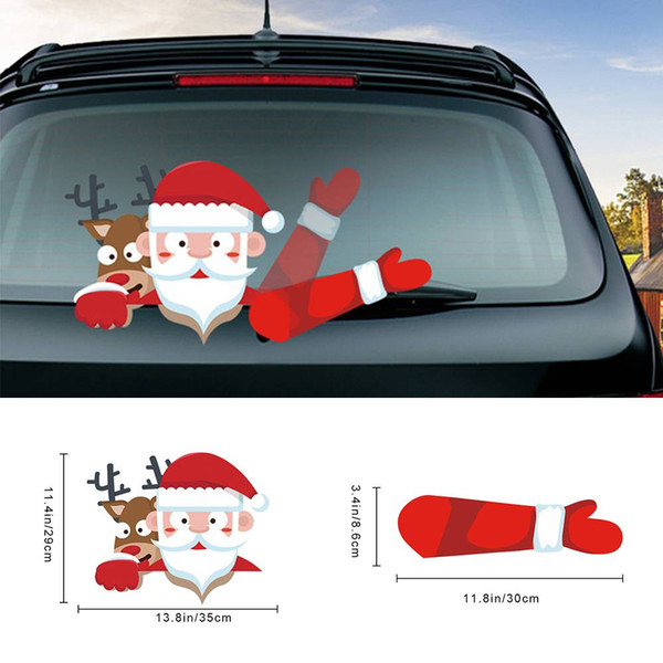 free shipping yentl Funny Santa Wiper Creative Personality Car Stickers Christmas Gifts