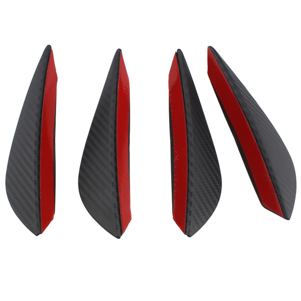 4pcs Carbon fiber Color Fit Front Bumper Lip Splitter Fins Body Spoiler Canards Valence Chin