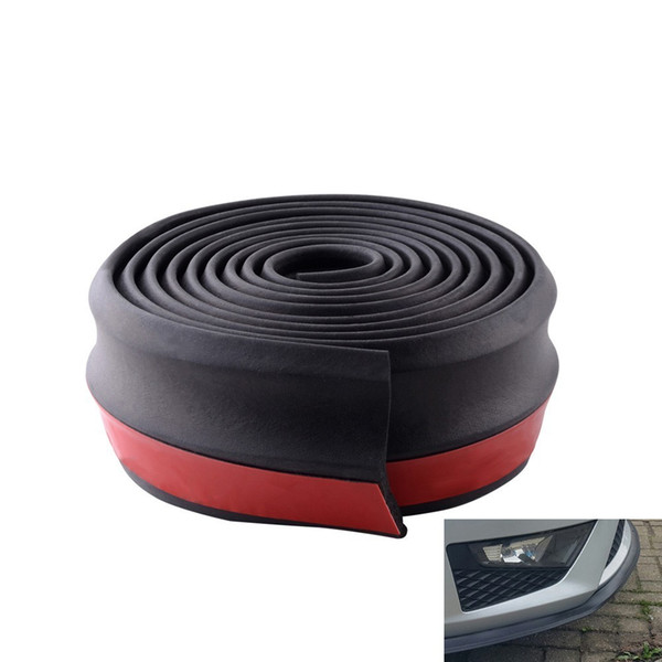 2019 NEW Universal Car Front Rear Side Bumper Lip Splitter Rubber Protector Body Spoiler Valance Chin Rubber Car Bumper Lip 2.5M