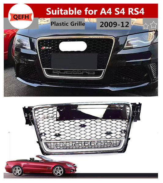 RS4-Styling A4 B8 Grill Black/silver Painted Front Honey Mesh Grille for Audi A4 S4 RS4 B8 Sedan / Coupe / Convertible 2009-2012