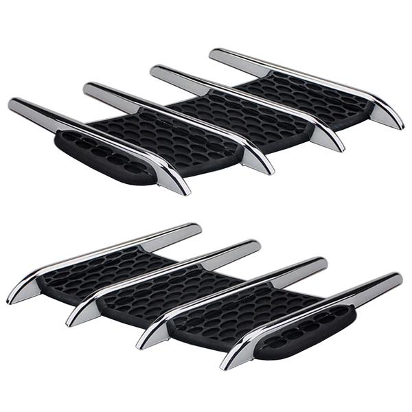 Wholesale-2x Car Hood Side Flow Vent Fender Air Net Door Sticker Shark Gill Simulation Decor Direct spot Direct spot