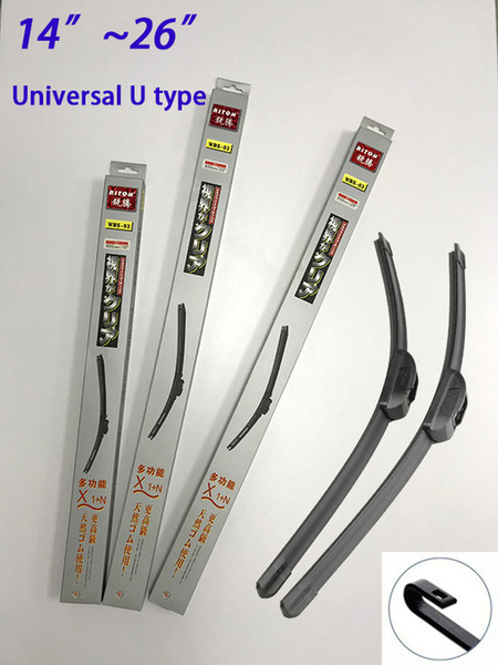 Wholesale-Hot Car Windshield Wiper Blade 14 To 26 Inch For U-Type Made By Soft Natural Rubber Free Shipping