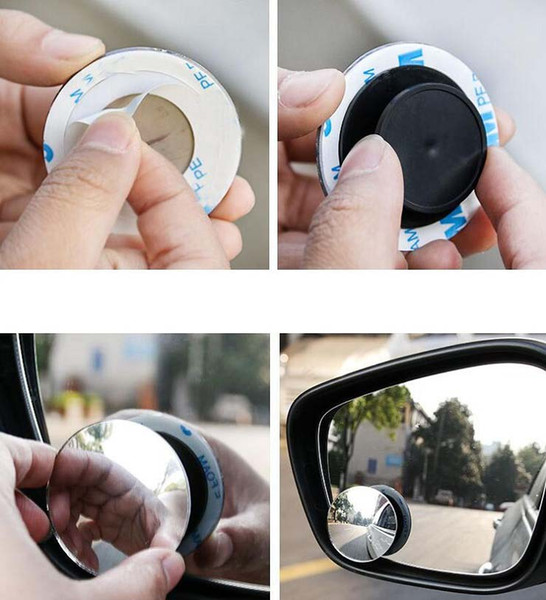 2pcs/lot 360 Degree Car Mirror Wide Angle Round Convex Blind Spot Mirror For Parking Rear View Mirror Rain Shade