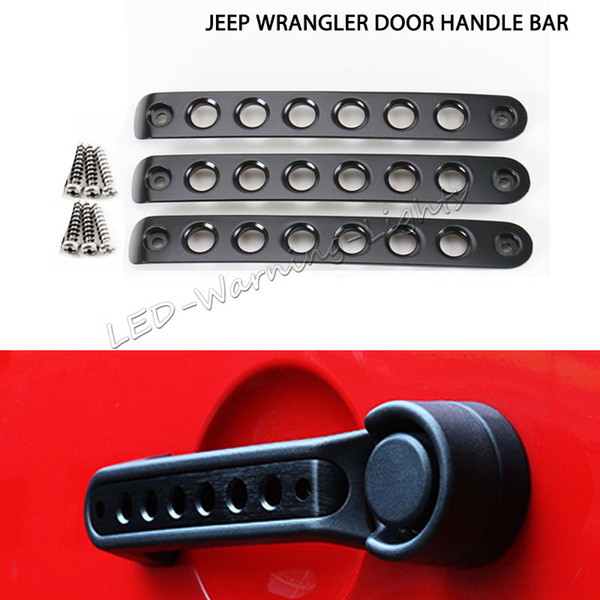 free shipping 2/4 Doors door handle bar moulding for Jeep Wrangler grab hand car styling unlimited aluminum door handle sticker