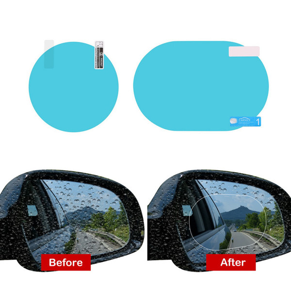 2PCS/Set Anti Fog Car Mirror Window Clear Film Anti-glare Car Rearview Mirror Protective Film Waterproof Rainproof Car Sticker