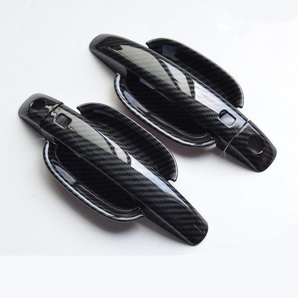 Carbon Fiber Printed Car Door Handle Cover Outer Bowls Sticker for Audi Q3 2013 2014 2015 Styling