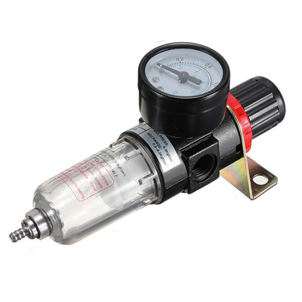 Black Pneumatic Air Source Treatment Filter Regulator w Pressure Gauge AFR-2000 Compressors Free Shipping order<$18no track